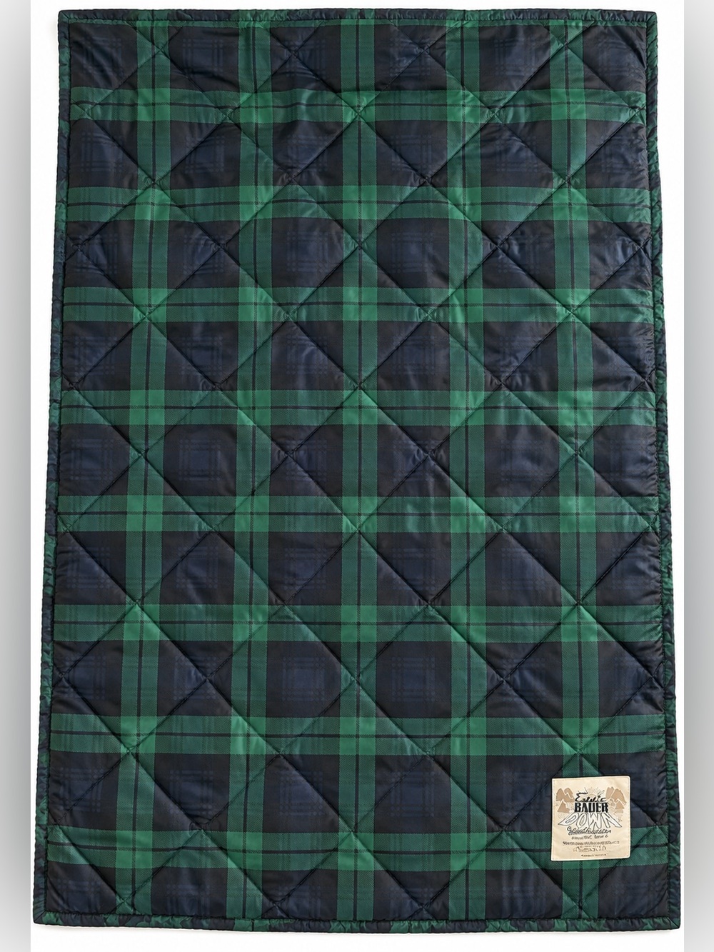 Eddie Bauer Goose Down Reversible Plush Throw Blanket Plaid 48x70